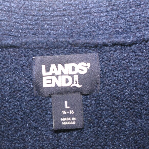 Lands' End Navy Blue Soft Button Front Tunic Cardigan Size Large - Picture 7 of 7